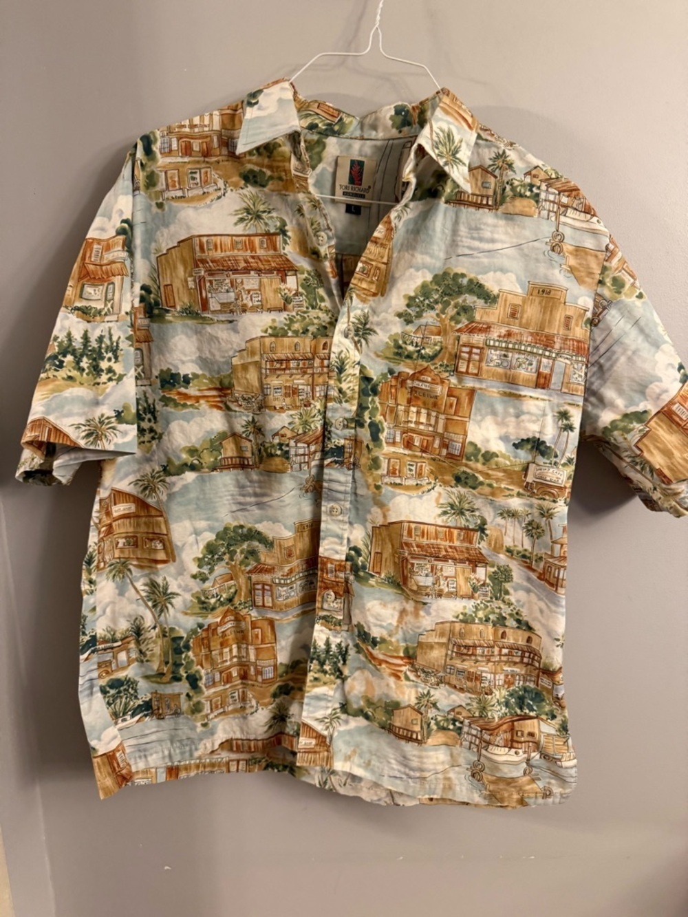 Honolulu Hawaiian Shirt Mens Large Made in Hawaii 100% Cotton Aloha Print
